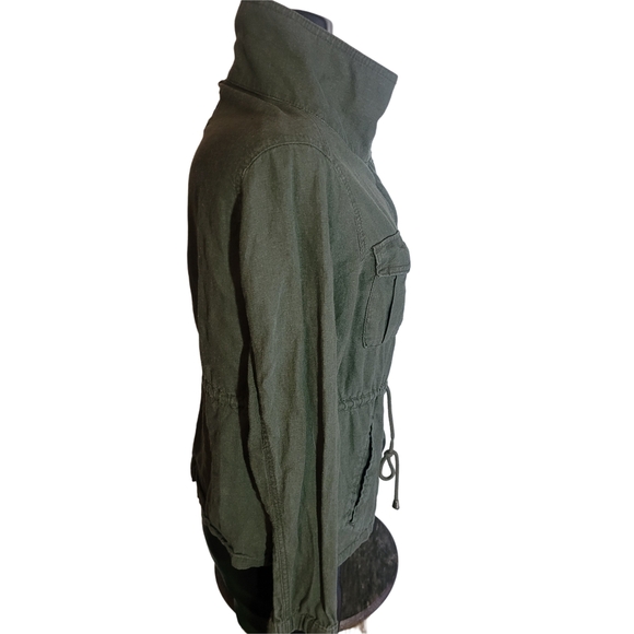 Old Navy Olive Green Linen Blend Utility Jacket M - Picture 6 of 9